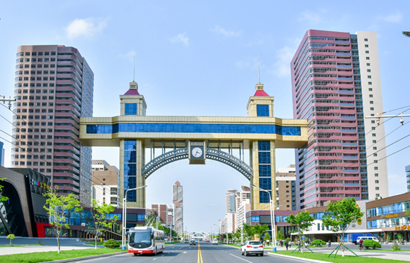 Iconic building features distinctive style in Hwasong area