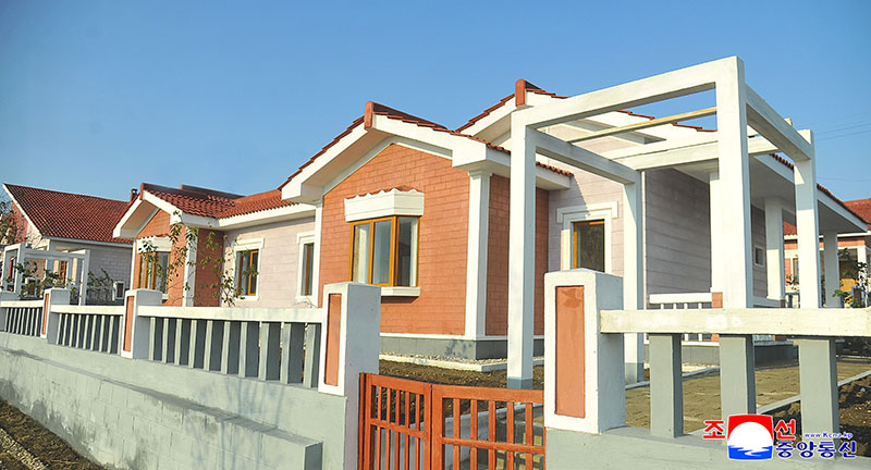 New houses built at Kochang Farm in Nampho 