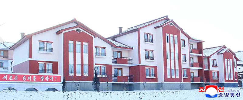 Agricultural workers move into new houses in South Phyongan Province