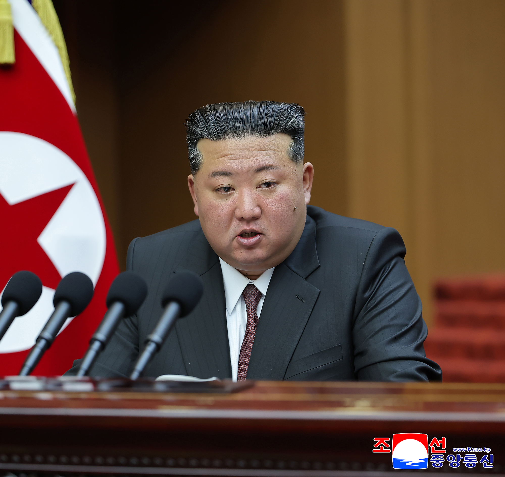 Respected Comrade Kim Jong Un makes an important policy speech at the First Session of the 15th Supreme People’s Assembly of the DPRK