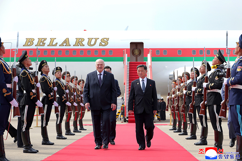 	Belarus President arrives in Pyongyang