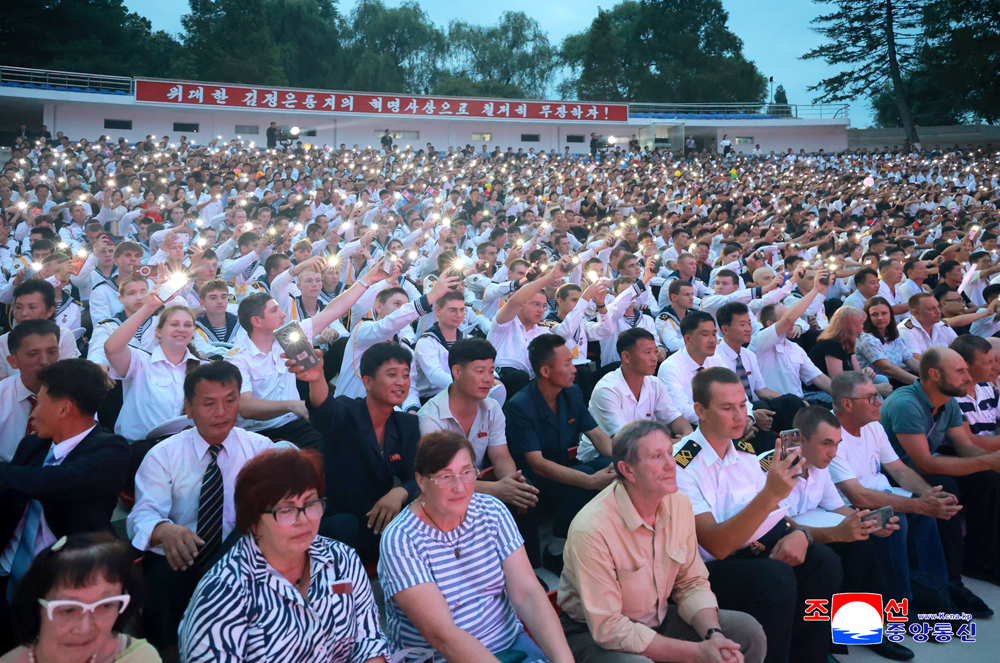 Members of Russian sailing ship tour Wonsan